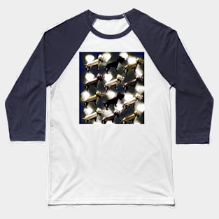 3D Black and Gold Dogs Baseball T-Shirt